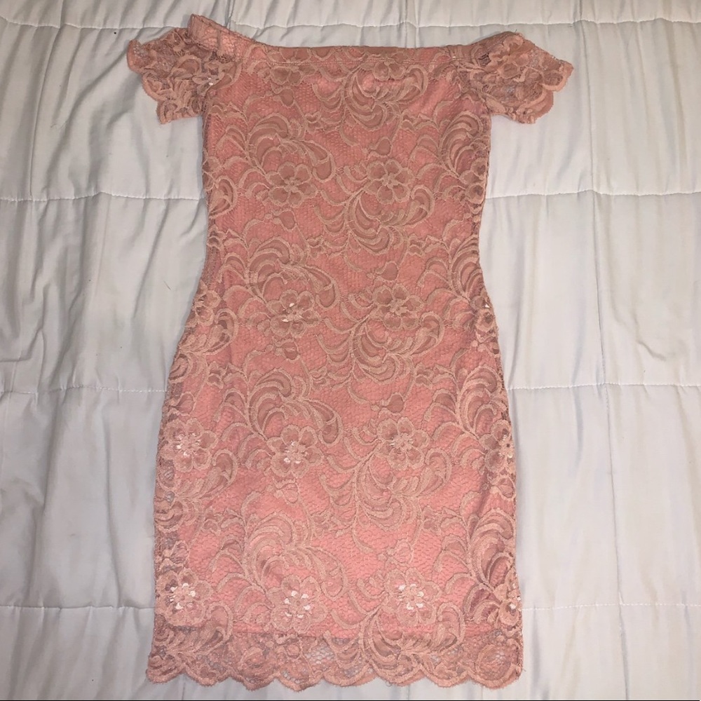 Light Pink Floral Bodycon Dress